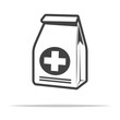 Pharmacy prescription bag icon transparent vector isolated