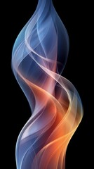 Wall Mural - A long, curvy, blue and orange flame