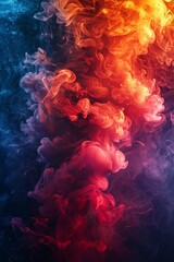 Wall Mural - A colorful smokey background with red, blue and purple smoke