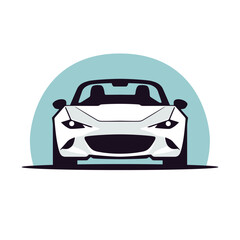 Wall Mural - White sport car icon. Front view. Vector illustration