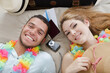picture of couple on holiday in bed