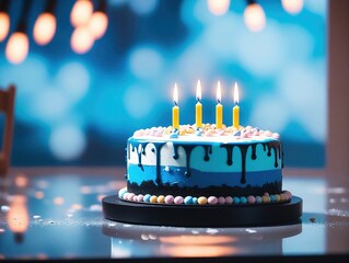 Canvas Print - birthday cake with candles