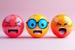 Expressive Emoji Clipart Collection: Vibrant Emotions & Exaggerated Features