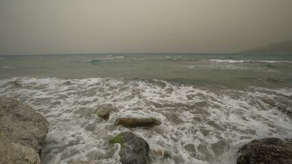 windy and cloudy weather in zakynthos island