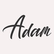 Adam. English name handwritten inscription. hand drawn lettering. High quality calligraphy card. Vector illustration.