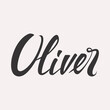 Oliver. English name handwritten inscription. hand drawn lettering. High quality calligraphy card. Vector illustration.