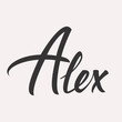 Alex English name greeting lettering card