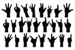 © mobarok8888 - Set of Hand Sign Gesture black Silhouette Design with white Background and Vector Illustration