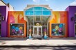 Urban Pet Shop Building with a Cheerful and Colorful Entrance