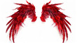 © AiDesign - red evil demon wings isolated on white background