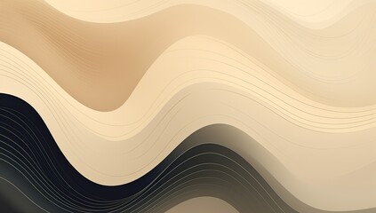 Wall Mural - Golden Noir: Abstract Composition of Black Lines and Golden Touches on a Dark Background