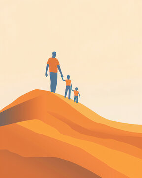 Father's Day celebration background adorned with a gift box mug calendar mustache heart shape illustration and vector