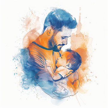 Father's Day celebration background adorned with a gift box mug calendar mustache heart shape illustration and vector