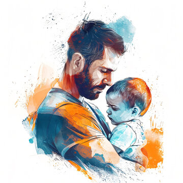 Father's Day celebration background adorned with a gift box mug calendar mustache heart shape illustration and vector