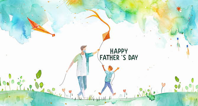 Father's Day celebration background adorned with a gift box mug calendar mustache heart shape illustration and vector