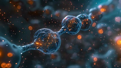 Poster - Close-up view of synaptic connections between neurons.
