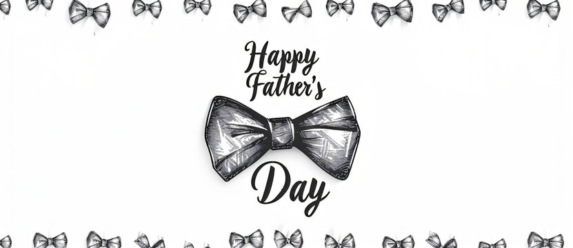 Father's Day celebration background adorned with a gift box mug calendar mustache heart shape