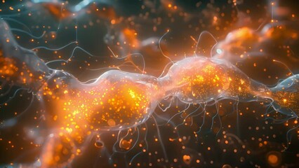 Poster - Computer-generated visualization of synapse with neural firing.