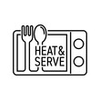 Heat and Serve badge for pre-cooked foods