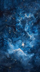 the constellation of capricorn in a beautiful watercolor painting of space, with stars on textured w