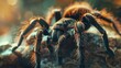 Majestic tarantula in natural habitat close-up view