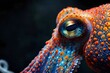 Mesmerizing Squid in Underwater Realm Showcases Vibrant Patterns and Textures