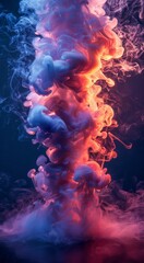 Wall Mural - abstract background with colorful smoke and stars