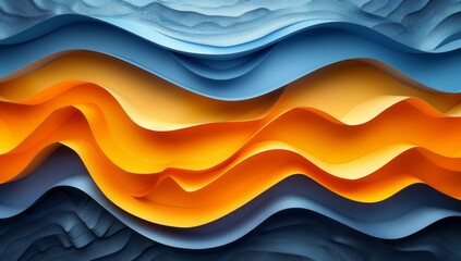 Wall Mural - 3 d abstract background with wavy lines