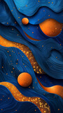 Fototapeta  - blue and orange  luxurious abstract geometric presentation