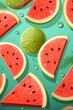 pattern of watermelon slices with soft colors