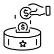Modern line style icon depicting election funding 