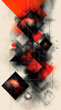 Fototapeta  - abstract 3d background white red black abstract geometric presentation