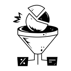 Poster - A scalable doodle icon of market funnel 