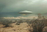 UFO landing in desert