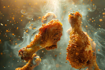 Wall Mural - grilled chicken wings, broasted chicken