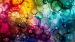 Varied colors blend together on a textured surface, interspersed with bubbles of different sizes and hues, creating a vibrant and dynamic abstract background