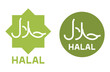 Halal certified stamp in bold line