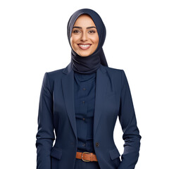 Wall Mural - portrait of muslim business woman isolate on white background