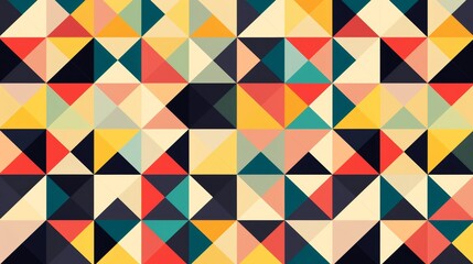 Poster - Modern abstract pattern with geometric triangles on a mosaic background