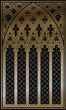 Medieval Gothic stained glass cathedral window