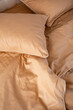 peach cotton satin bed linen background