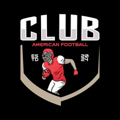 Wall Mural - Vintage american football logo badge vector isolated. Football logo vector template. American football league vintage label, emblem and design element