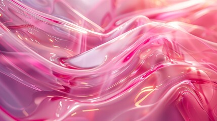 Aufkleber - A detailed view of a viscous pink liquid filling the frame, showcasing its vibrant color and texture
