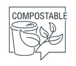Compostable paper cup - label for used dishes