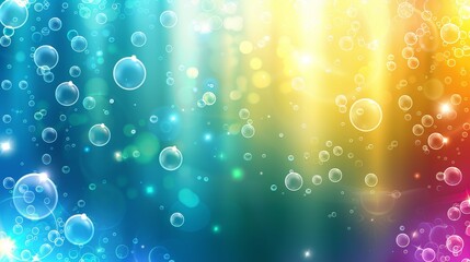 Leinwandbilder - Colorful bubbles and lights create a dynamic background in this vibrant image
