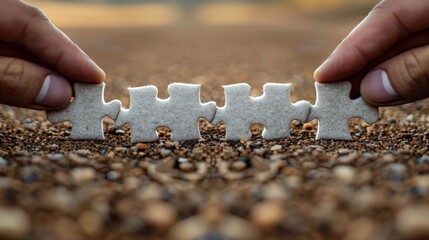 Canvas Print - A person holding a piece of puzzle in their hand, AI