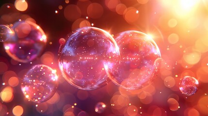 Poster - Soap bubbles against a bright backdrop, showcasing their vibrant colors and delicate textures