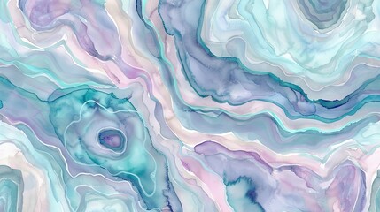 Poster - Blue and purple marbled wallpaper featuring swirling patterns in rich hues, creating a vibrant and modern interior decor