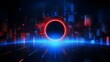 © plaksa - red and blue Abstract technology background circles digital hi-tech technology design background. concept innovation. vector illustration