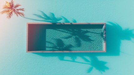 Aufkleber - A birds eye view of a swimming pool surrounded by palm trees